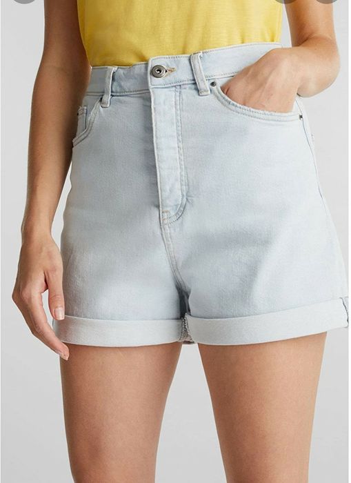 Esprit szorty z wyższym stanem jasny jeans spodenki 27 XS S