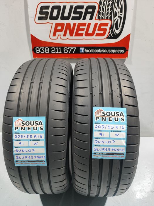 2 pneus semi novos 205-55R16 Dunlop - Oferta dos portes