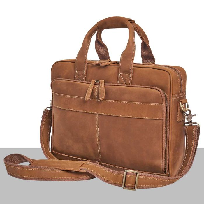 Torba męska skórzana na laptopa Jasny brąz