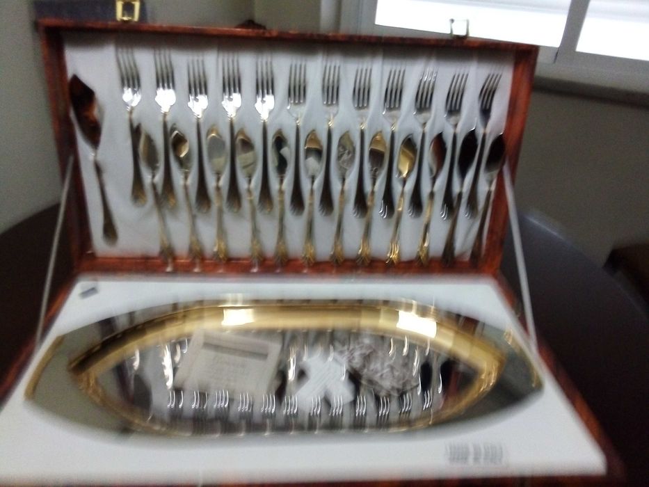 Faqueiro Banhado a Ouro NUNCA USADO64729608425475122