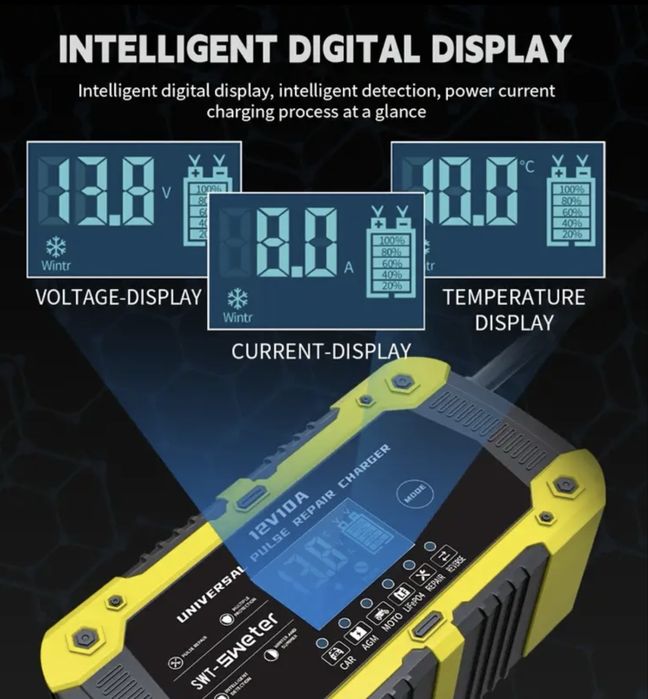 Импульсное Зарядное устройство для аккумуляторов 12В 10А SWT-1880