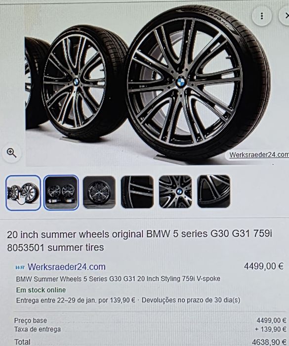 Jantes especiais 20'' originais BMW pack m