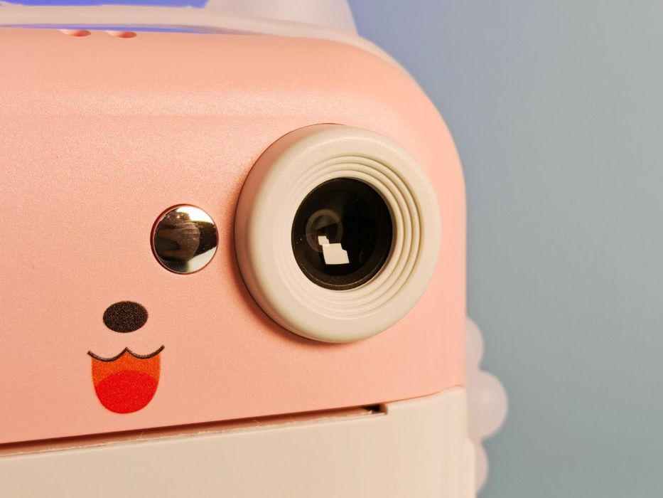 Цифровой детский фотоаппарат с термопринтером и розовыми играми