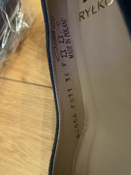 Czółenka Ryłko skora granat rozm.36