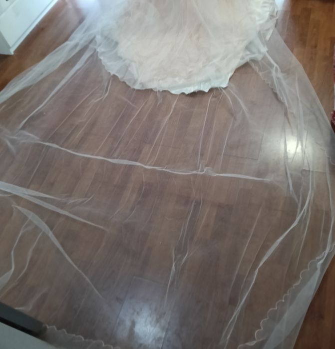 Vestido de noiva rosa claro