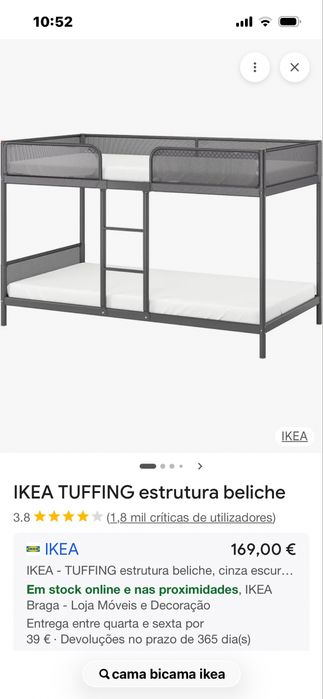Cama Beliche IKEA TUFFING com colchões novos