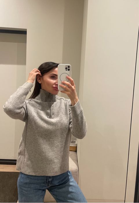 Кашемір zip светр XS гольф стиль cos