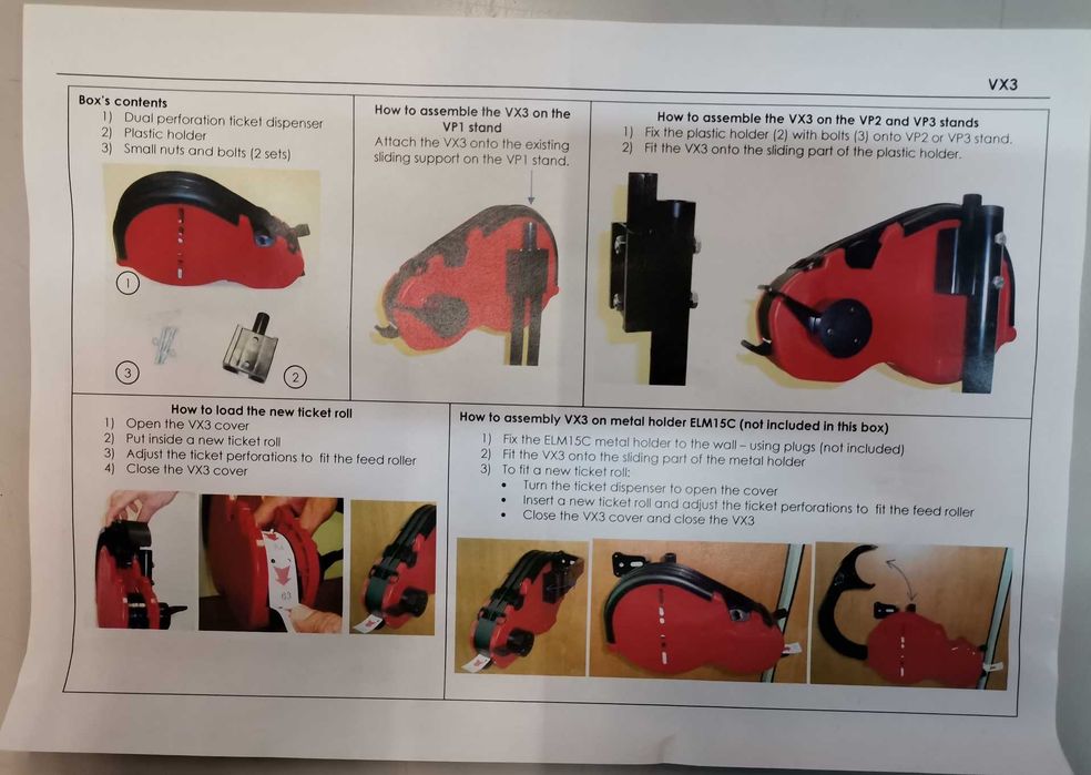 Dispensador de senhas vermelho VX3
