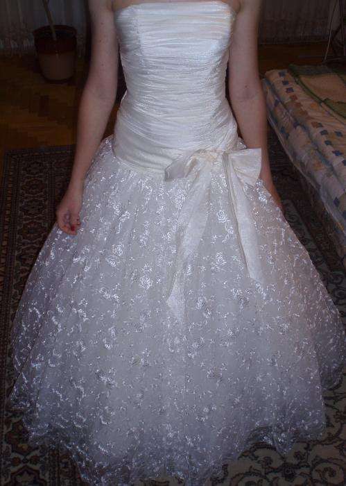 Плаття з бантом, колір айворі, розмір 42 + ПОДАРУНОК!