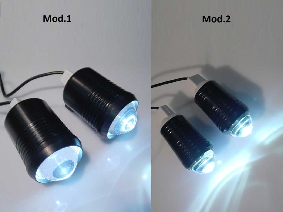 Faróis auxiliares LED com máximo, médio e strobe
