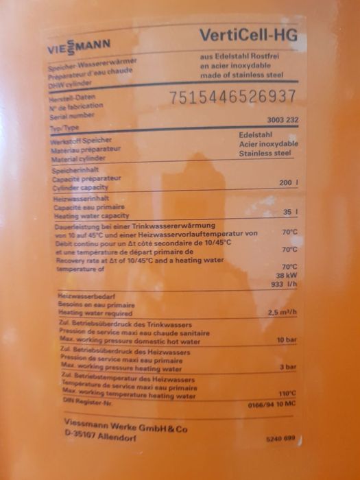 Piec gazowy na gaz VIESSMANN 25KW bojler dwupłaszczowy 200l