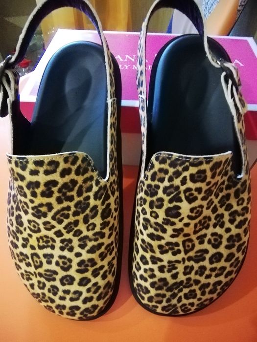 Леопардові клогі, шкіра!