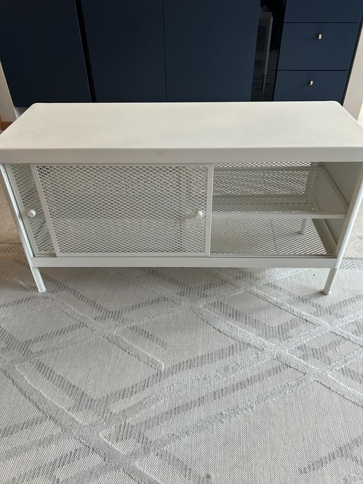 Ława ze schowkiem/drzwi przesuwane, biały. Na buty