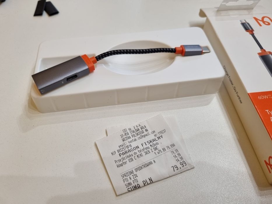 Nowy Adapter DAC usb c - mini jack 3,5mm + ładowanie