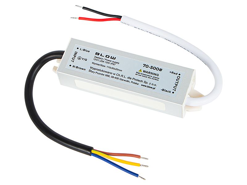 zasilacz do systemów led 12v/ 1,25a 15w
