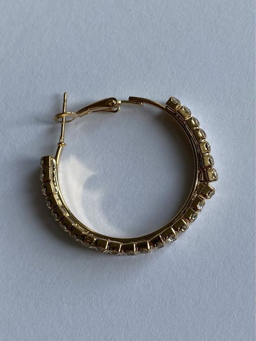 Kolczyki złote kółka z cyrkoniami