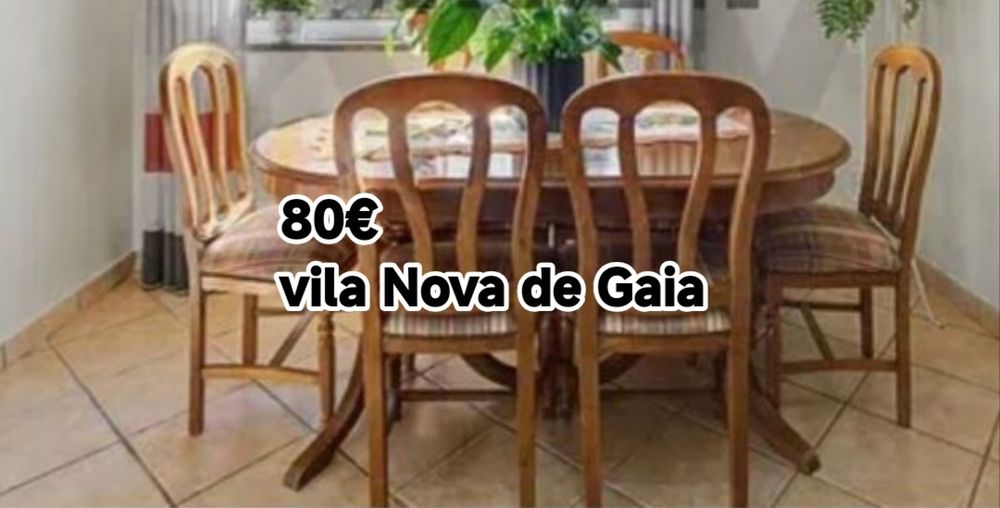Mesa de madeira 6 cadeiras