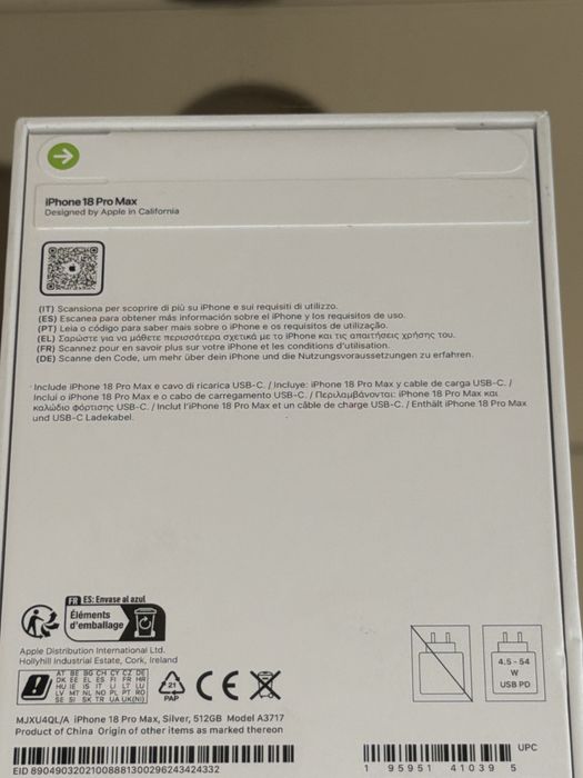 Iphone 18 pro max 512gb branco e( Selado )
