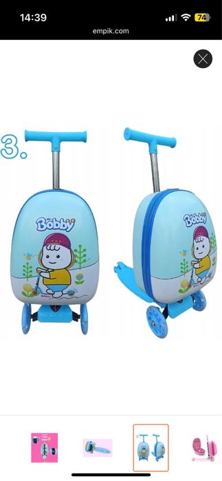 Hulajnoga balansowa / Walizka dla dziecka 2w1