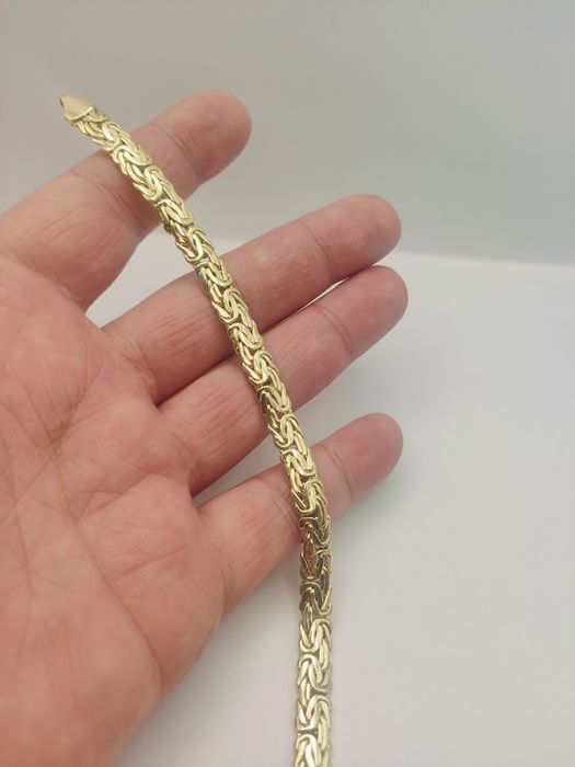 Złota Bransoletka Królewska Płaska Pr.585 14K 19cm