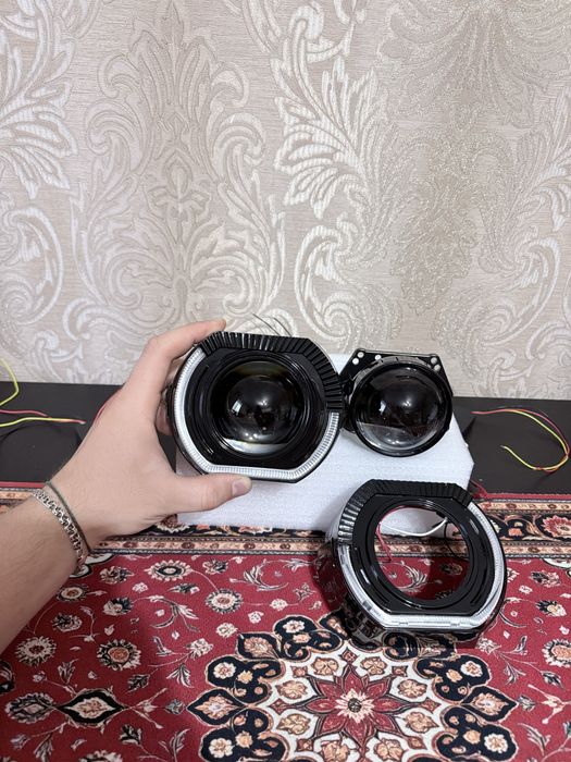 Bi-LED лінзи 3" дюйми 55W (БІ-ЛЕД) + ангельскі очі