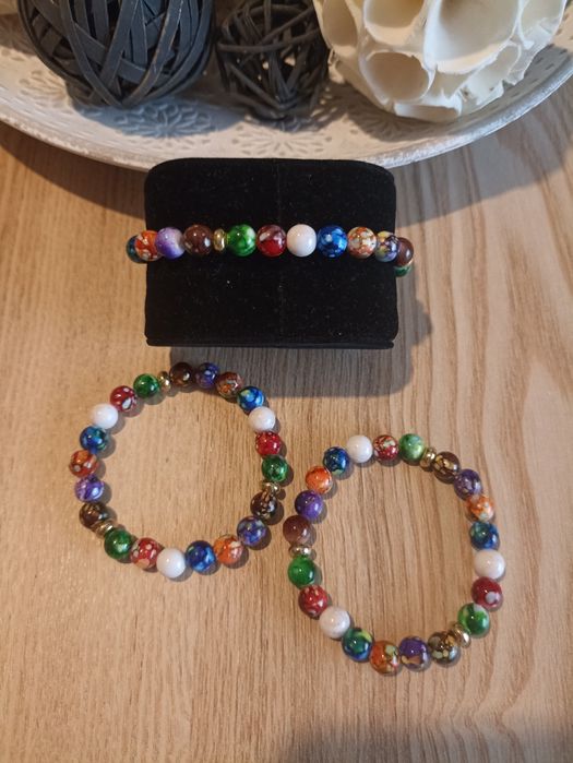 Pulseira 7 Chakras - Pedra Vulcânica colorida