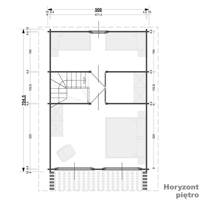 Drewniany domek letniskowy Horyzont 65 + 21 m2 - ROD, ośrodek wypoczyn