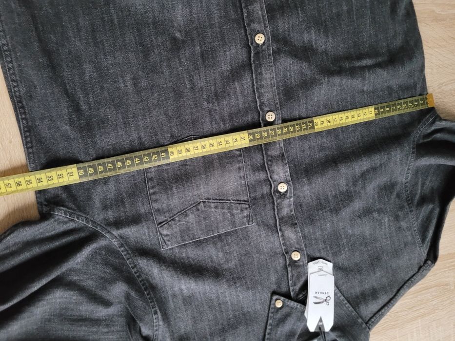 M Denham lincoln shirt wlrep koszula regular cut męska jeans bawełna
