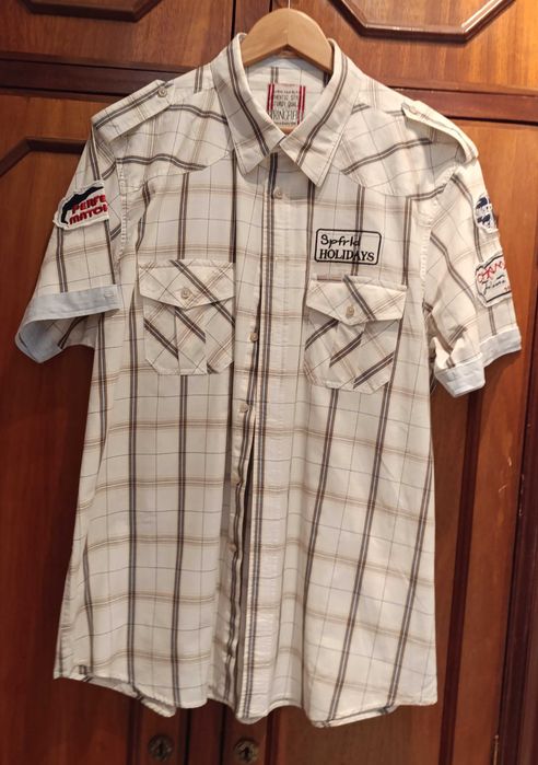 Camisa Springfield 100% Algodão, manga curta, 2 bolsos Tam. XXL - Nova