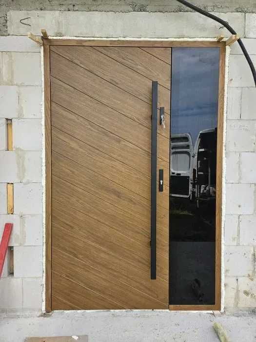 Drzwi zewnętrzne dębowe_ Czyste Powietrze_Pomiar_montaż_dostawa Gratis