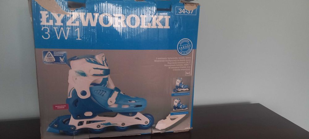 Łyżworolki 3w1 reguliwane 34 -37 łyżwy rolki wrotki