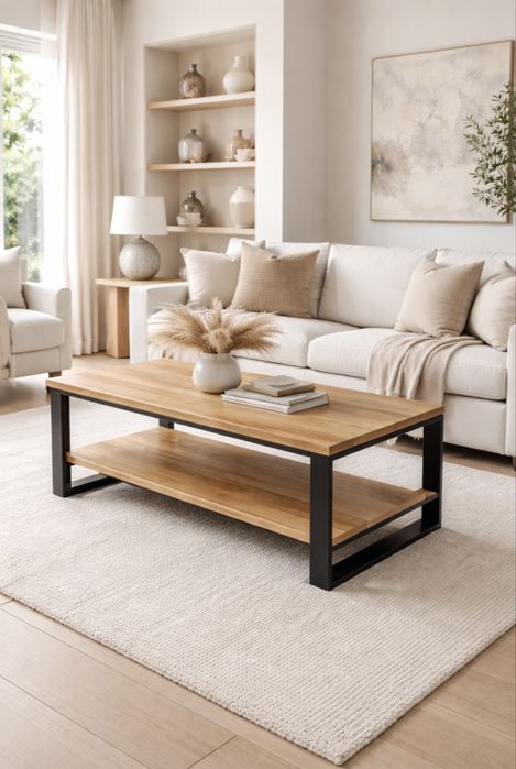 Stolik kawowy dębowy loft 115x50