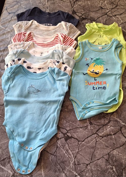 Rozmiar 68. Body niemowlęce krótki rękaw 10 szt