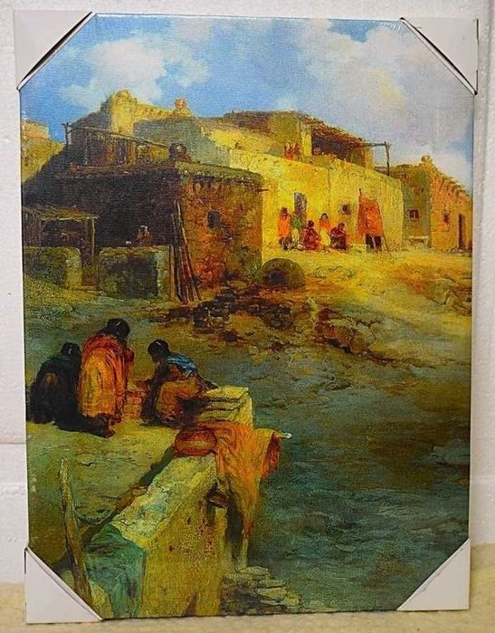 Thomas Morgan - ,,An Indian Pueblo' '1908 , reprodukcja