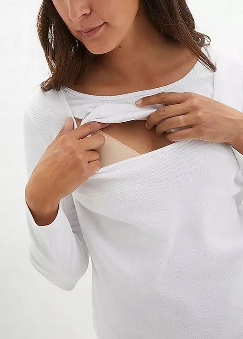 B.P.C 2-pak bluzek prążkowanych ciążowych i do karmienia 44/46.