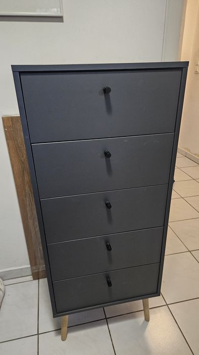 Komoda pięć szuflad grafit