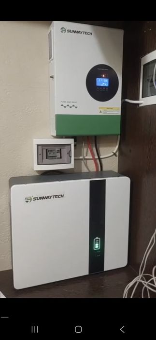 Комплект 5.7 кВт АКБ +5.5 -инвертор  гибридный, для квартиры дома