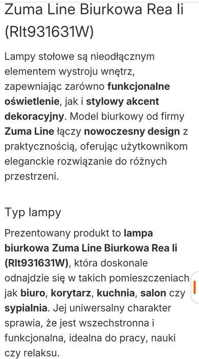 Piękna lampa stołowa