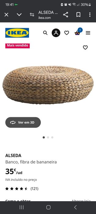Vendo pufe/banco alceda Ikea
