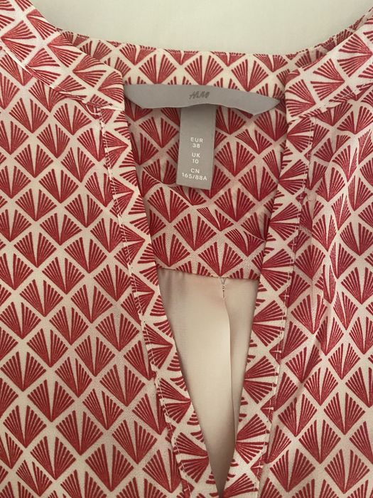 Vestido vermelho e beje H&M 38