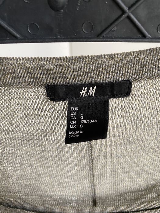 Sweter bluzka oversize H&M khaki szary oliwka