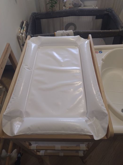ROBA Wanienka + przewijak DREWNO 83x56x100 cm z matą i pokrowcami