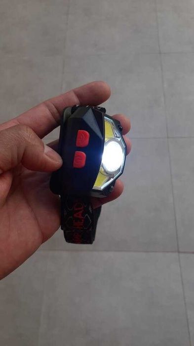 Налобный LED - фонарик с сенсорным управлением - COB и LED, 5 режимов