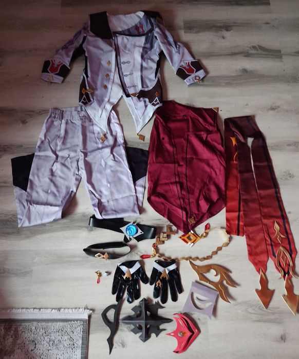 Cosplay Childe Tartaglia Genshin Impact M pełny strój z dodatkami