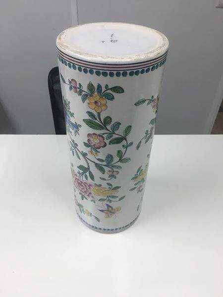 Porta chapéus de chuva em loiça pintado à mão