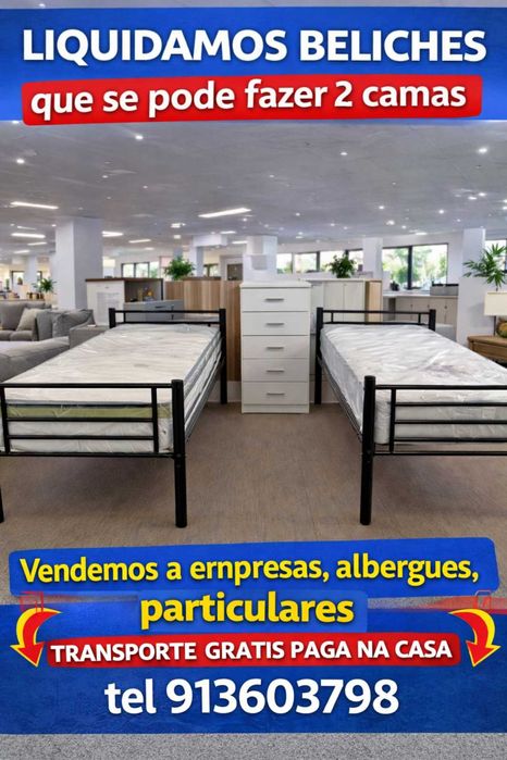 OFERECER! Beliches  Econômicos NOVO VENDEMOS A EMPRESAS E PARTICULARES ENVIO GRATUITO PAGA NA ENTREGA