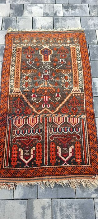 Unikatowy Afgański Dywan BALUCH 141x76 cm – Drzewo Życia | Wełna