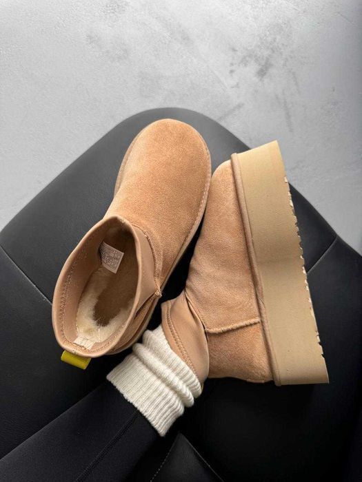 Уггі UGG Dipper Mini Sand premium натуральні замша і хутро