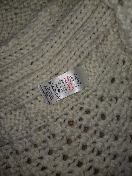 Sweter beżowy S kardigan 36 nowy wełna next damski