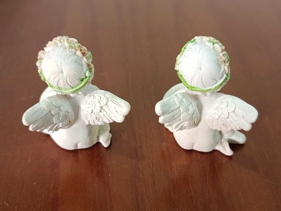 Conjunto 2 Estatuetas Decorativas de Anjos